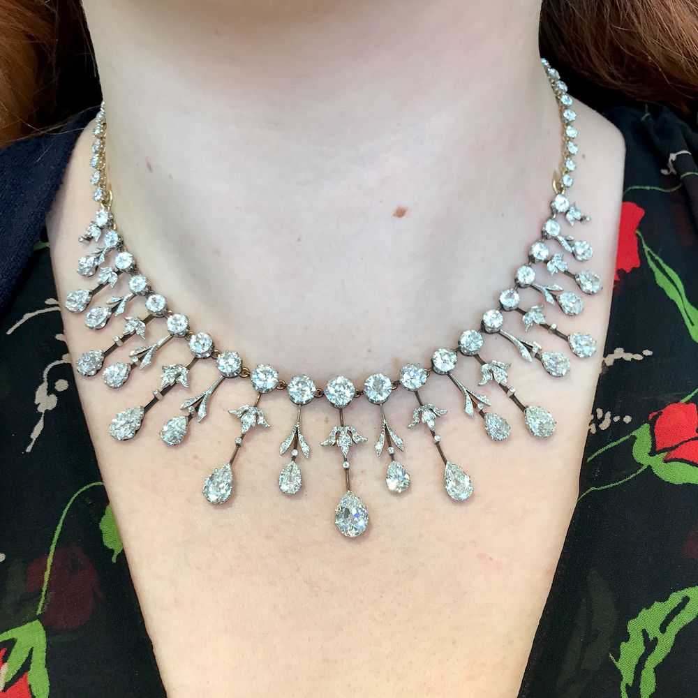 Extraordinary Edwardian Diamond Fringe Necklace - image 8