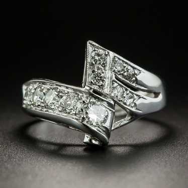 Late Art Deco Diamond Bypass Ring