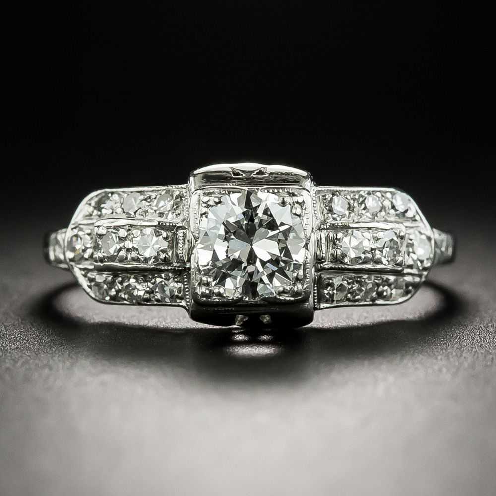 Late Art Deco .50 Carat Diamond Engagement Ring - image 1