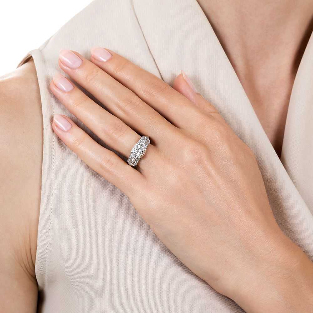 Late Art Deco .50 Carat Diamond Engagement Ring - image 5