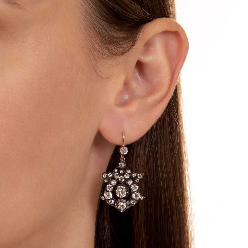 Victorian Diamond Dangle Earrings - image 3