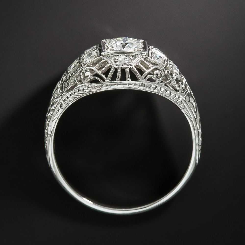 Art Deco Platinum Diamond Engagement Ring - image 4