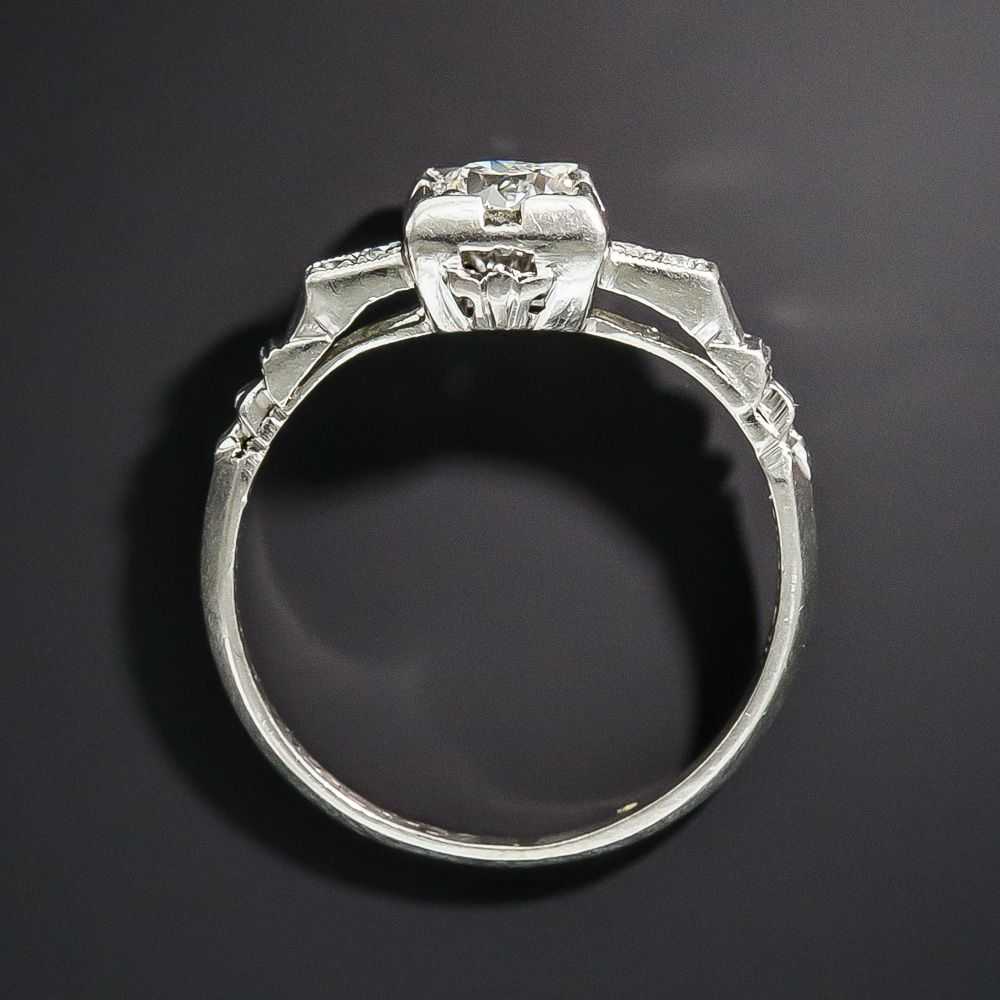 Art Deco .31 Carat Platinum Diamond Engagement Ri… - image 4