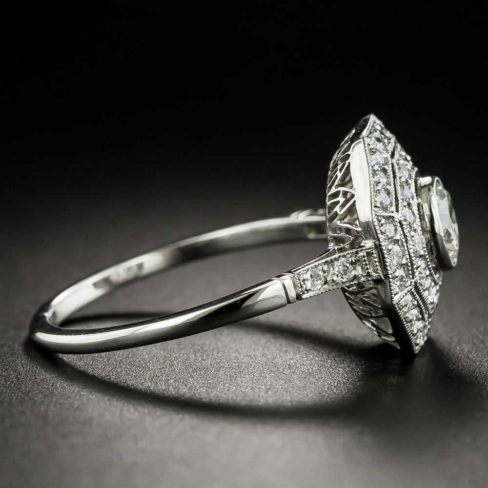 Edwardian Style .48 Carat Octagonal Diamond Ring - image 2