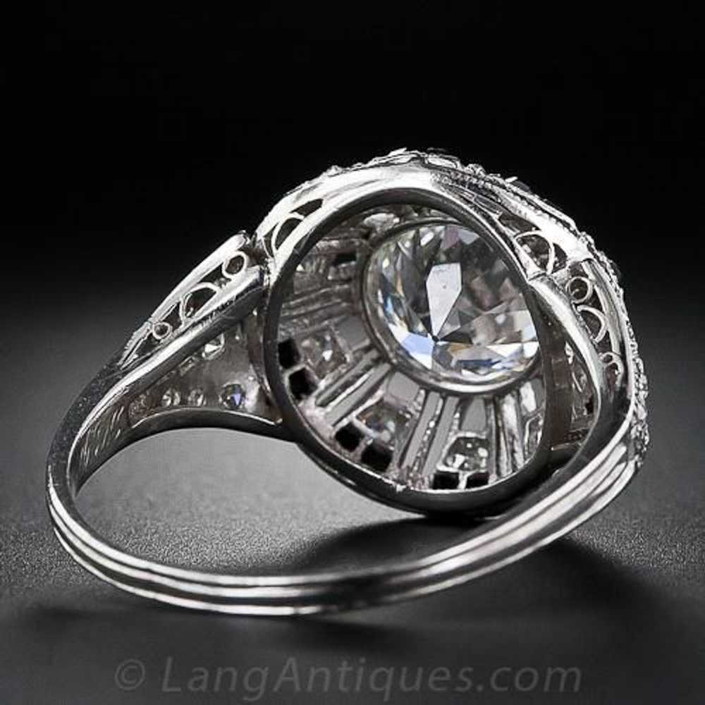 Art Deco 2.02 Carat Diamond and Calibre Onyx Ring… - image 4