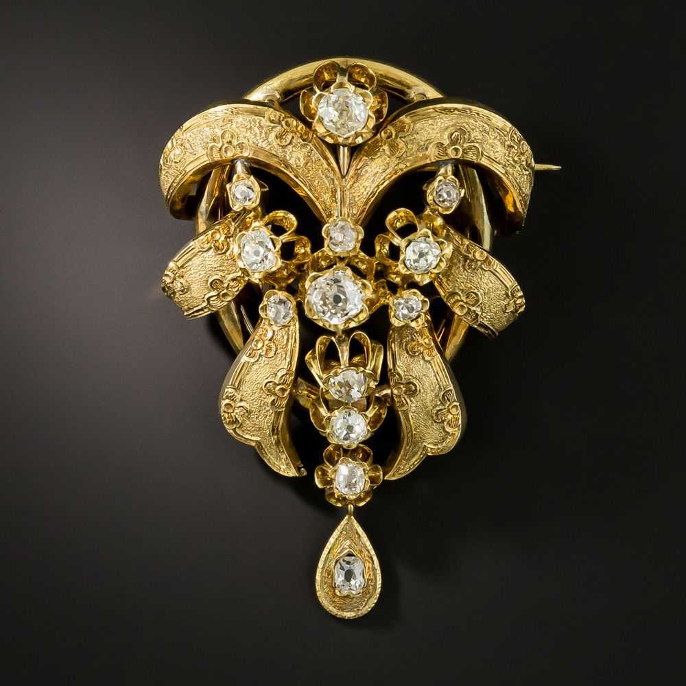 French Antique Diamond Brooch/Necklace - image 2