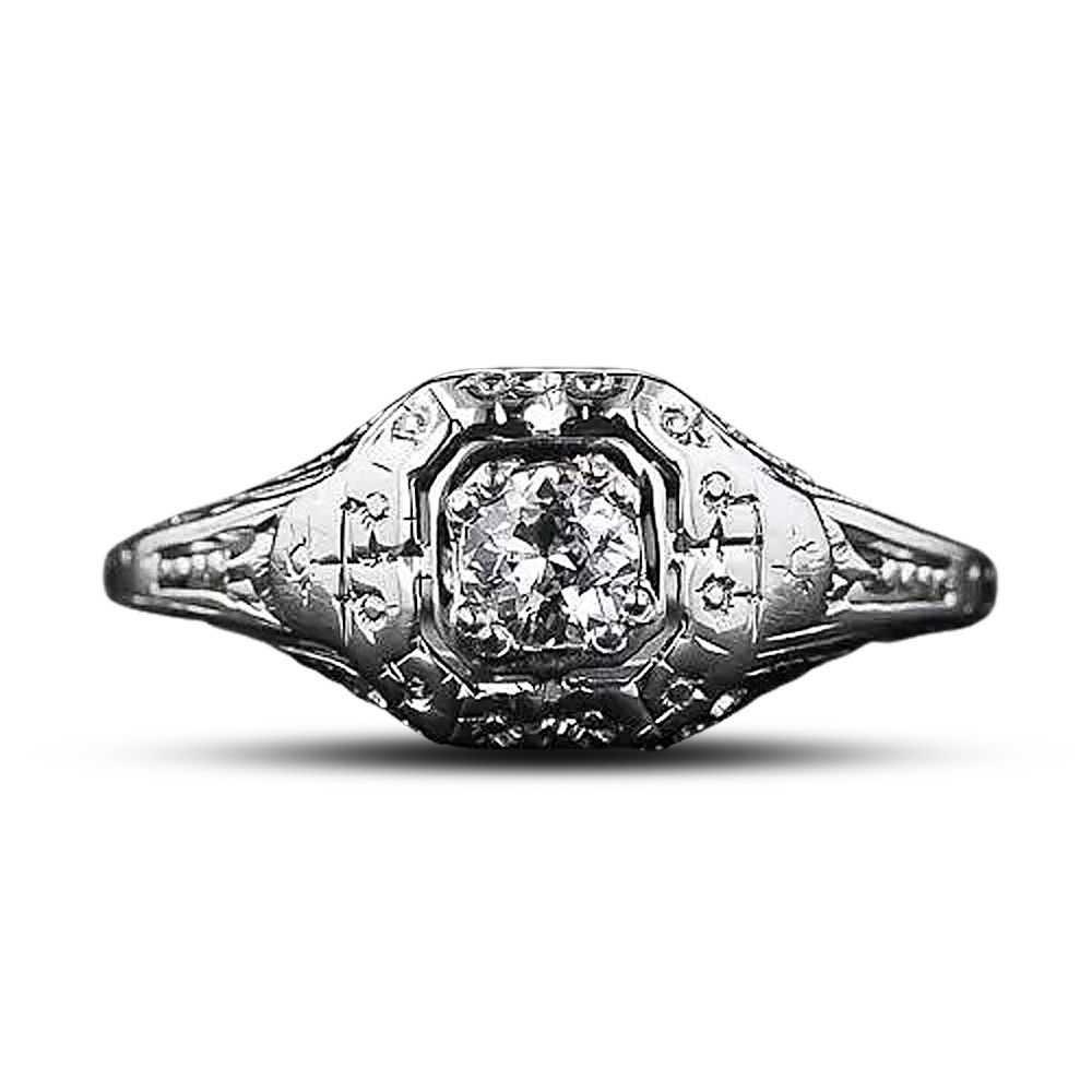 .15 Carat Filigree Diamond Engagement Ring - Circ… - image 6