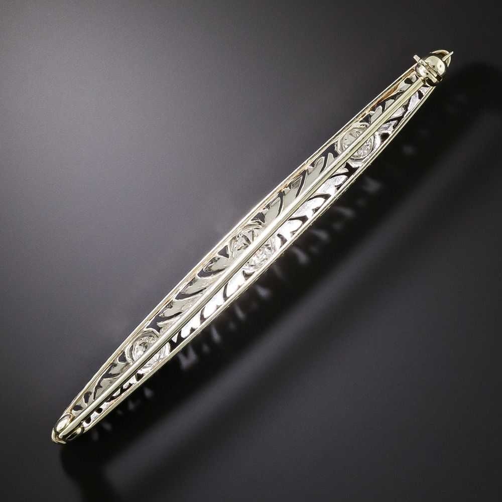 Edwardian Diamond Bar Pin - image 2