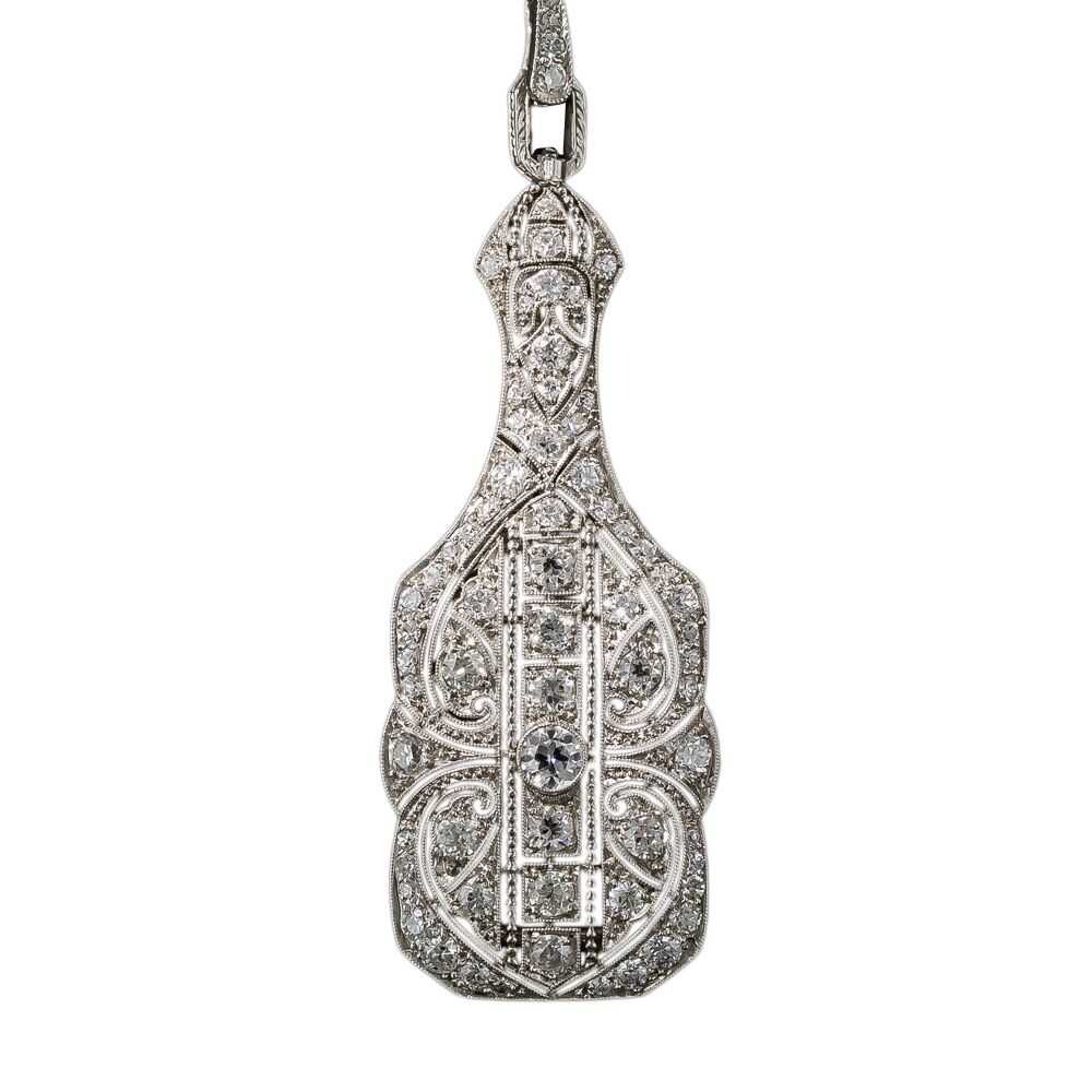 Marcus & Co. Art Deco Platinum Diamond Lorgnette … - image 9