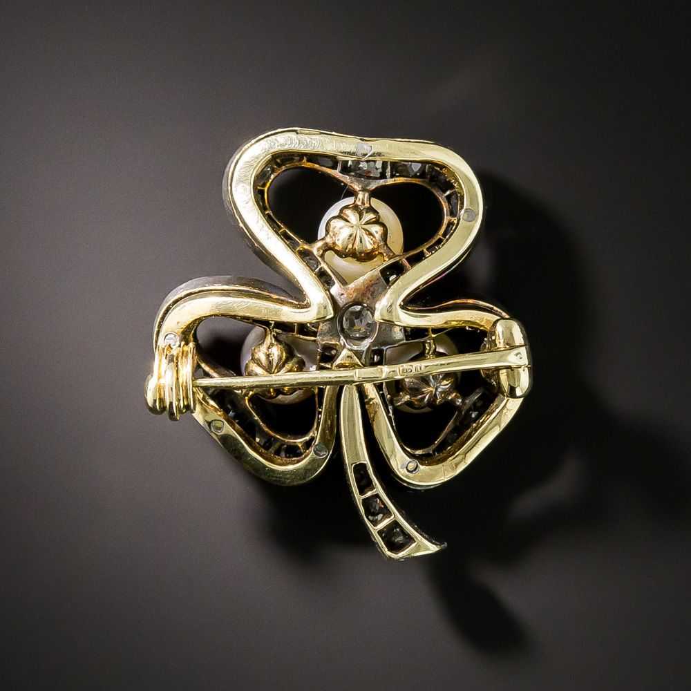 Russian Faberge Three-Leaf Clover Diamond and Nat… - image 2