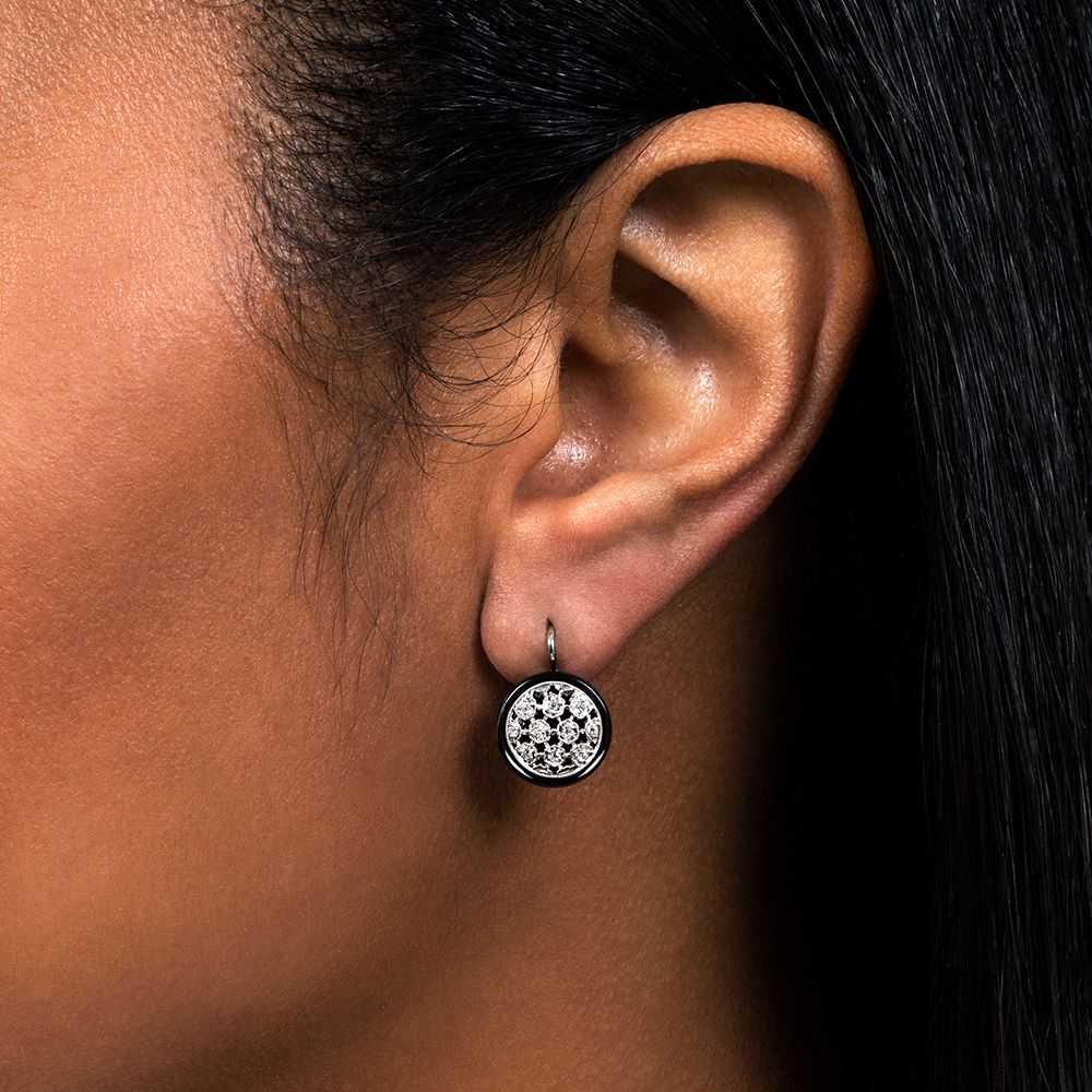 Art Deco Diamond Onyx Drop Earrings - image 4
