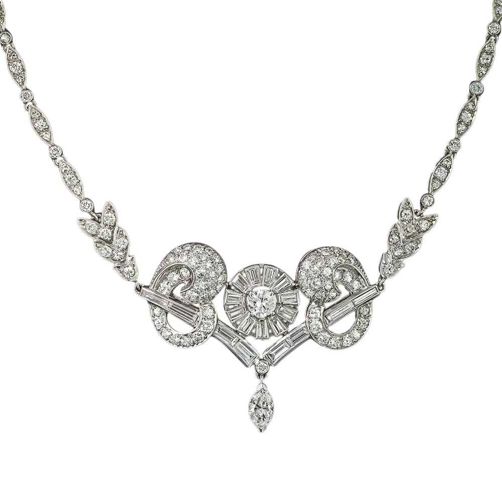 Mid-Century Centerpiece Diamond Necklace - image 3