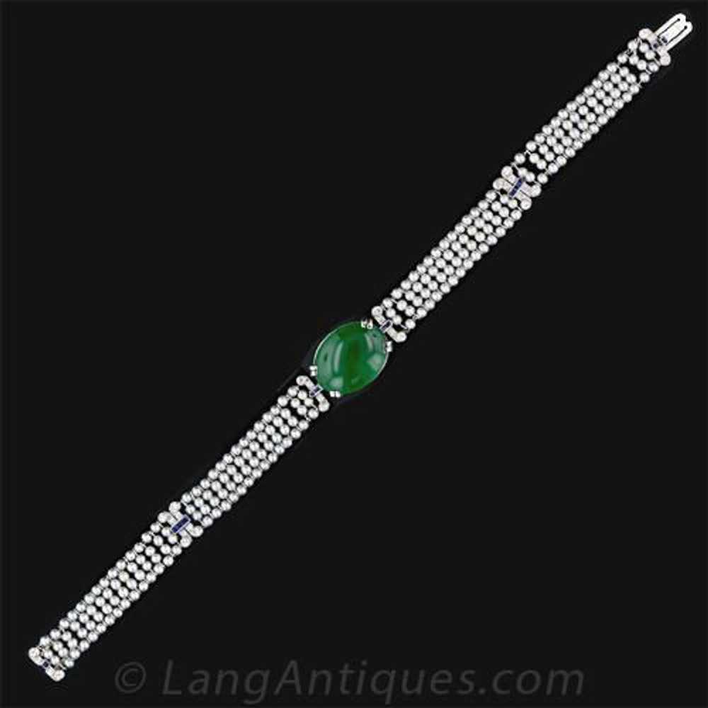 Jadeite, Pearl, Diamond, Sapphire, Platinum Brace… - image 3