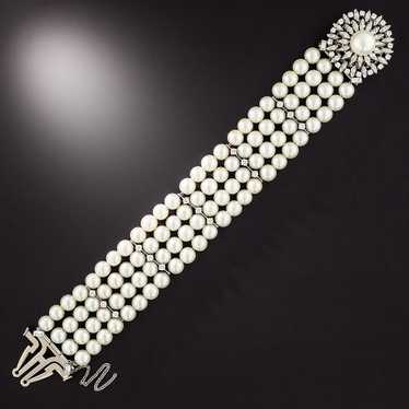 Mid-Century Pearl And Diamond Bracelet