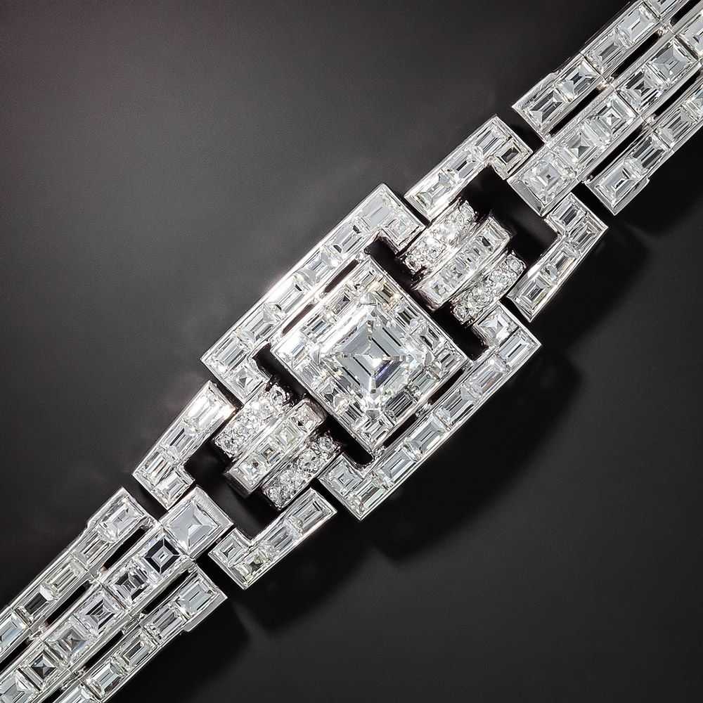 Art Deco Diamond Bracelet with 2.29 Carat Square-… - image 2