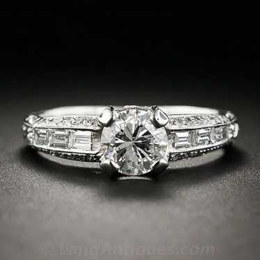 .90 Carat Platinum and Diamond Engagement Ring