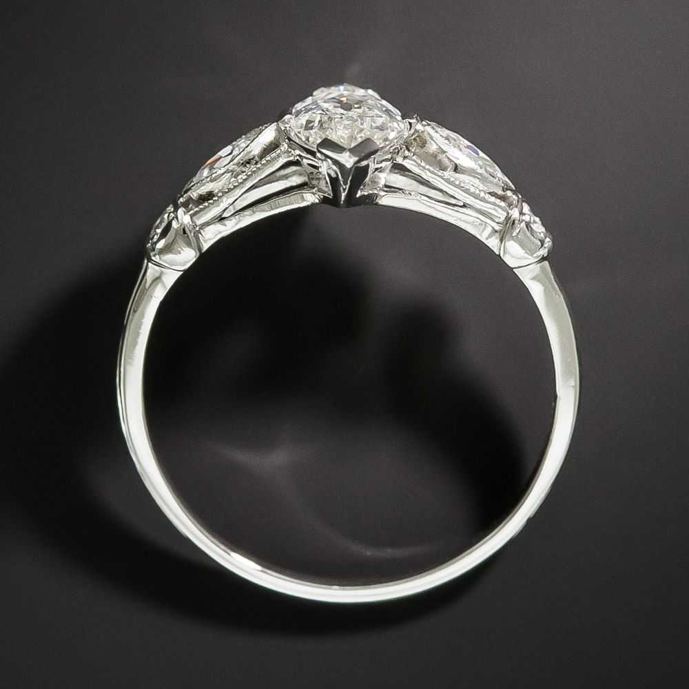Art Deco .94 Carat Marquise-Cut Diamond Engagemen… - image 3