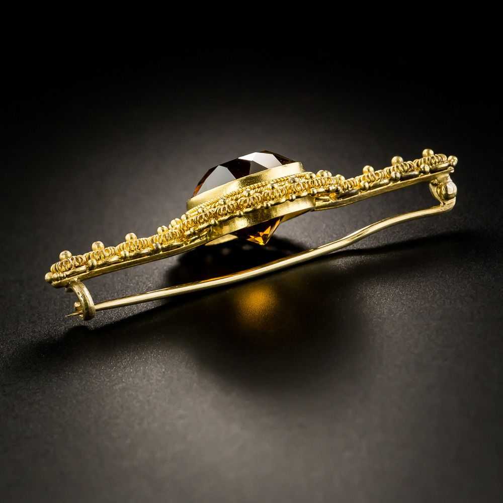 Victorian Etruscan Revival Citrine Brooch by Thom… - image 2