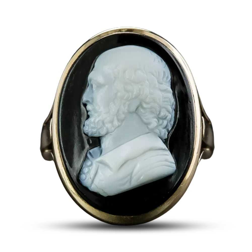 Antique Onyx Cameo Ring, Circa 1898 - image 5