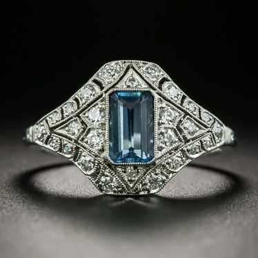 Edwardian Style Aquamarine and Diamond Ring