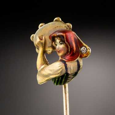 Tambourine Girl Stick Pin - image 1