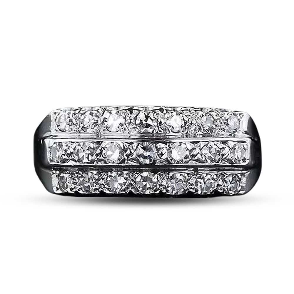 Three-Row Diamond Wedding Band - image 5