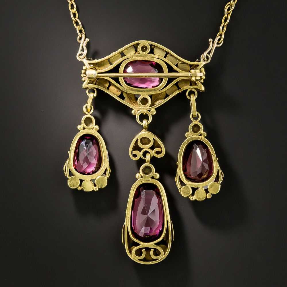 Victorian Garnet and Pearl Necklace/Brooch - image 2