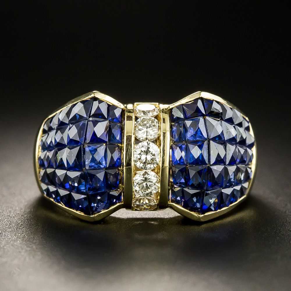 Invisible-Set Sapphire And Diamond Ring - image 1
