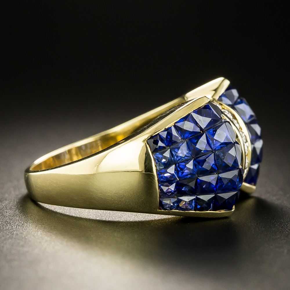 Invisible-Set Sapphire And Diamond Ring - image 2
