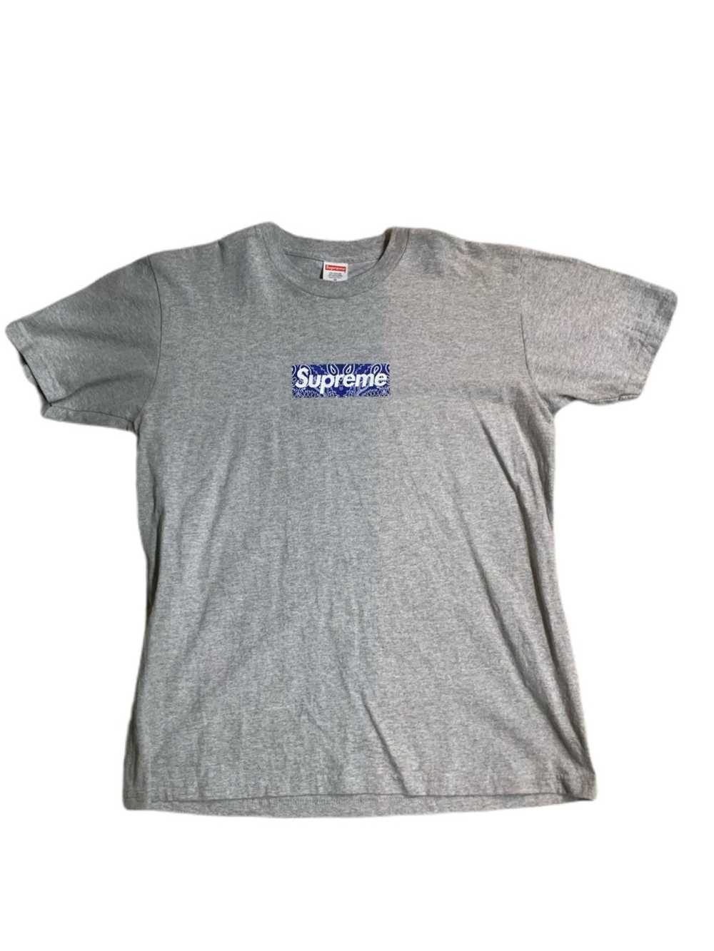 Supreme Supreme FW19 Grey Bandana Box Logo T-Shirt - image 1