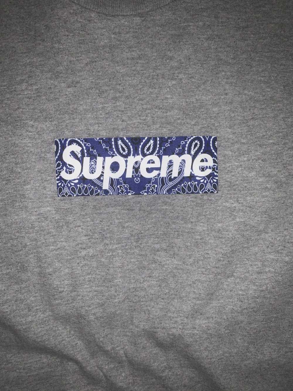 Supreme Supreme FW19 Grey Bandana Box Logo T-Shirt - image 3