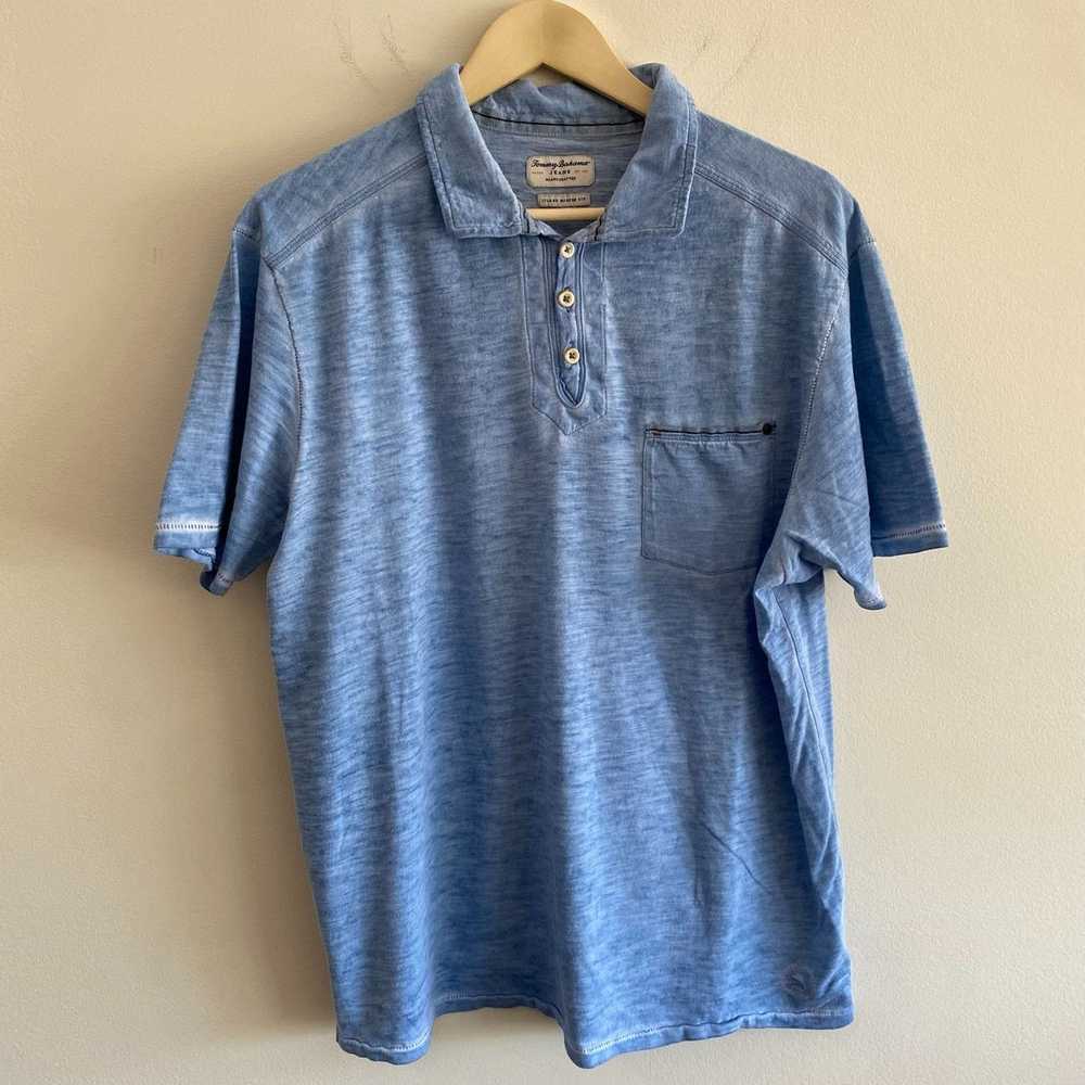 Tommy Bahama Heather Blue Modern Fit Polo Shirt - image 1