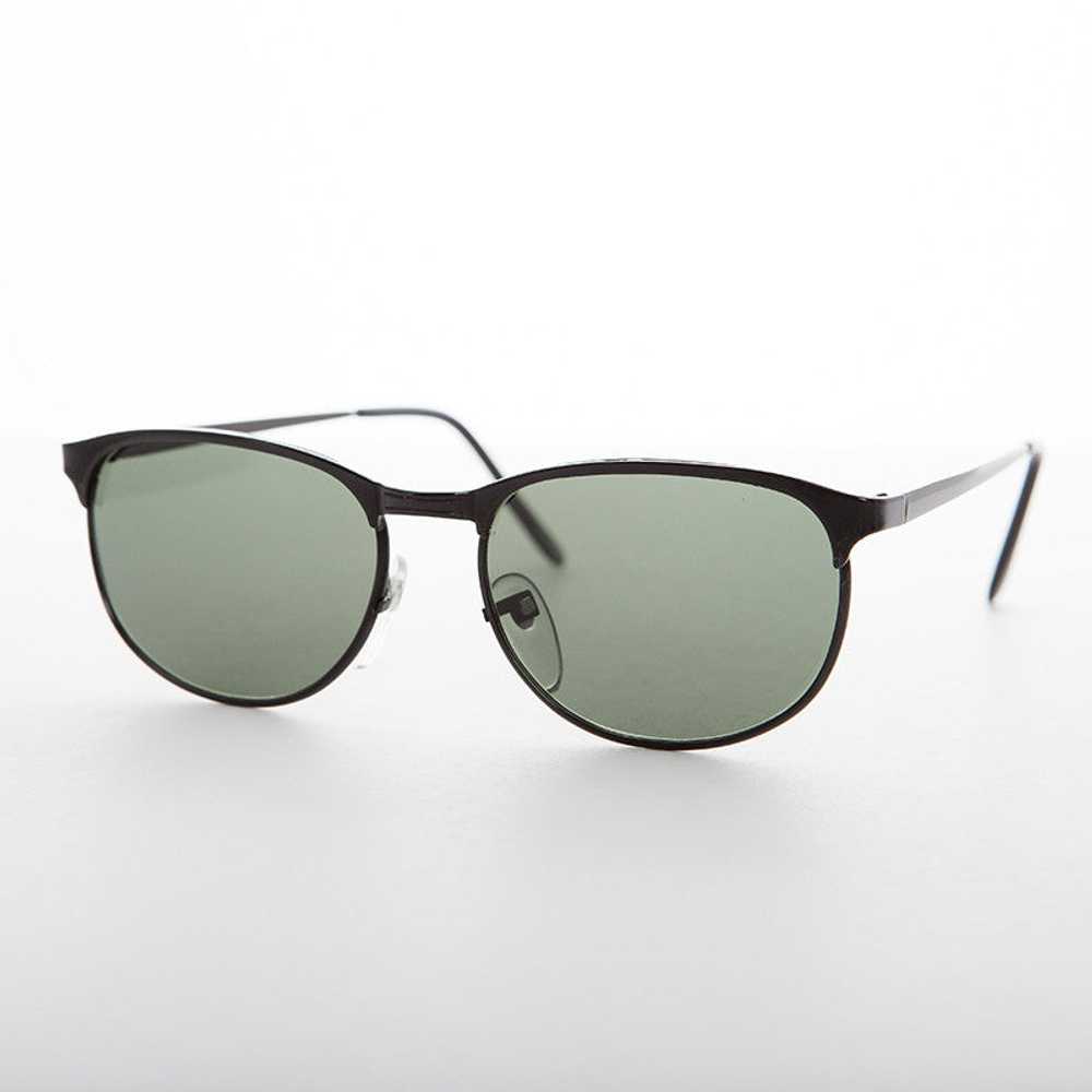 Metal Horn rim Vintage Sunglass with Glass Lens -… - image 2
