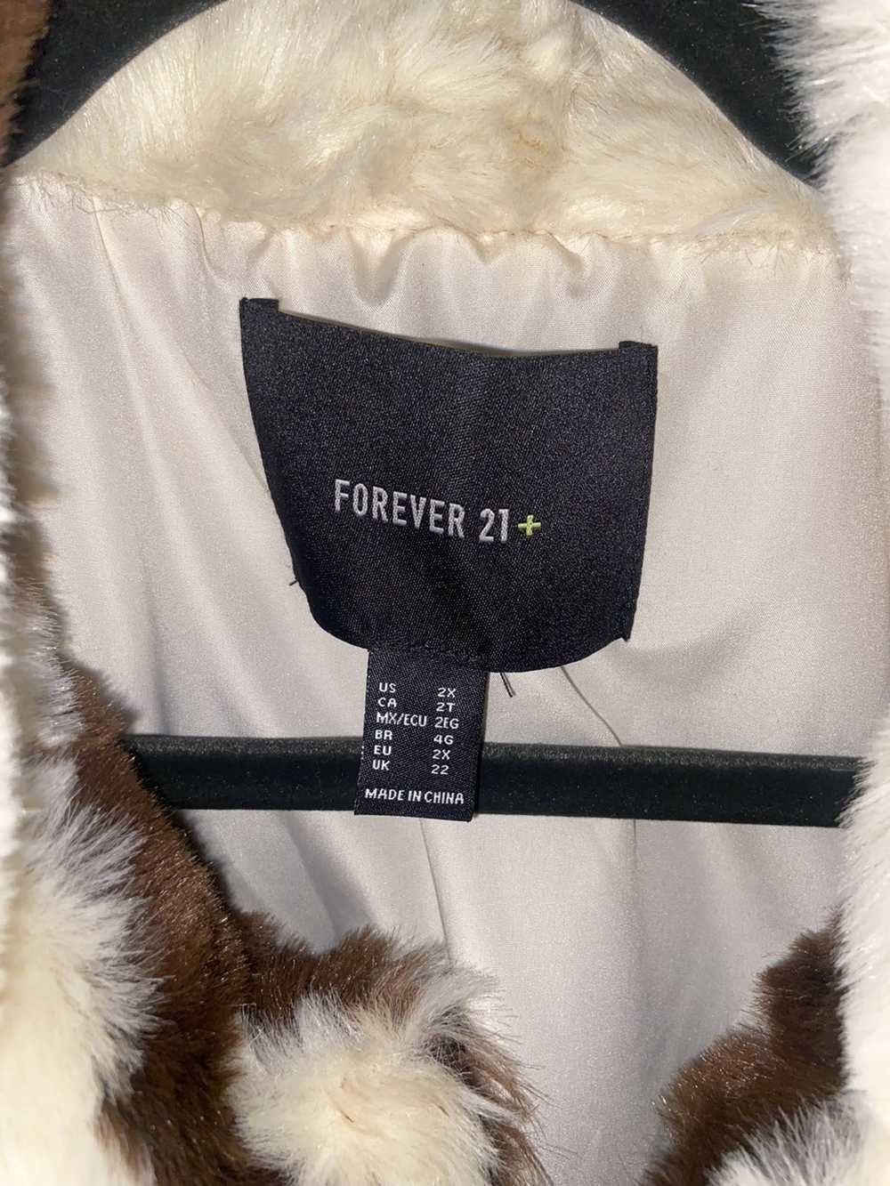 Forever 21 Faux Fur Cow Print Coat - image 4