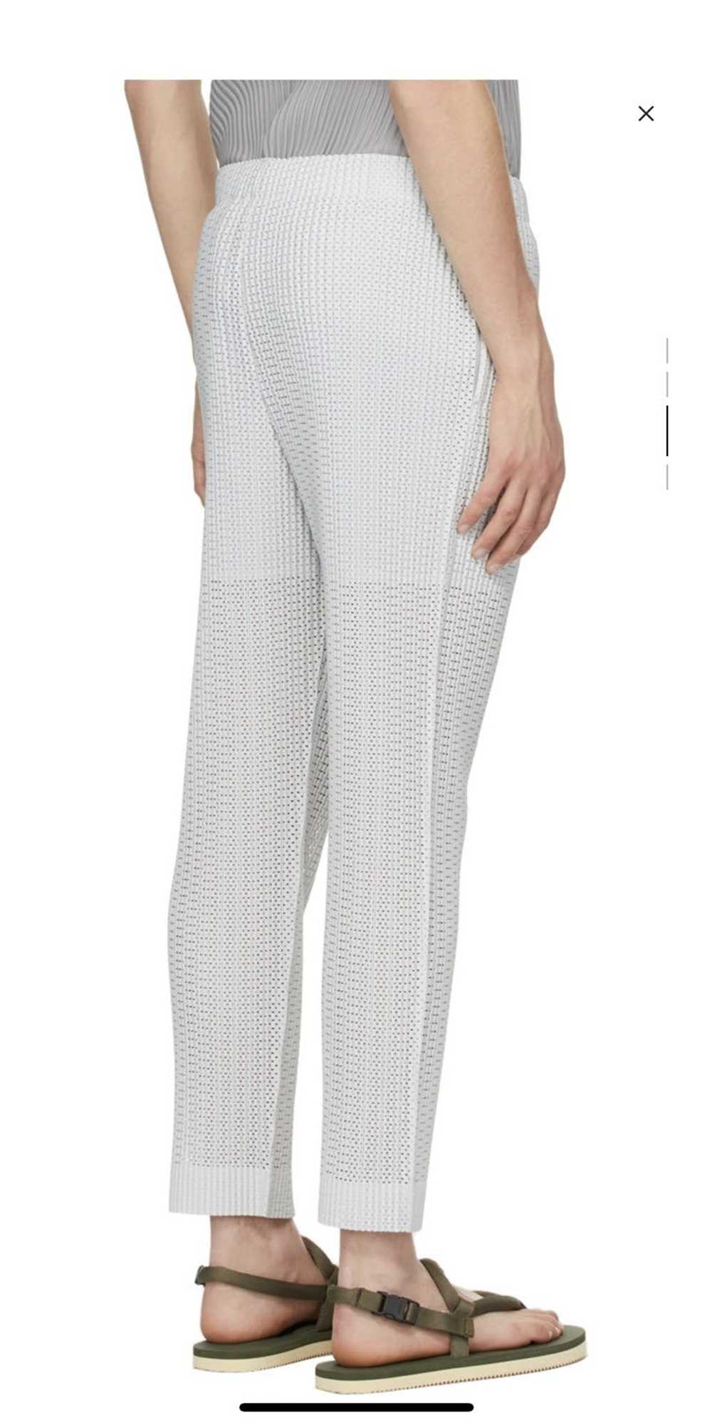 Issey Miyake Grey colorful mesh trousers - image 4