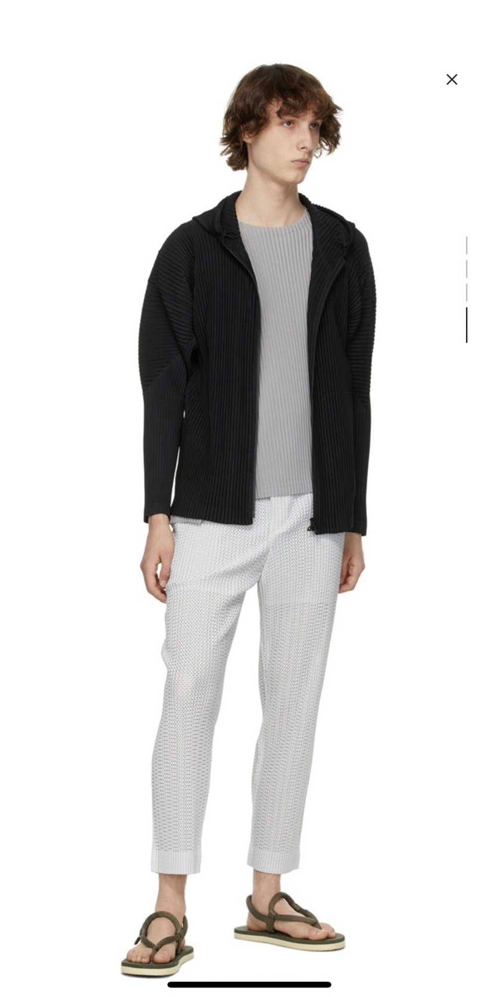 Issey Miyake Grey colorful mesh trousers - image 5