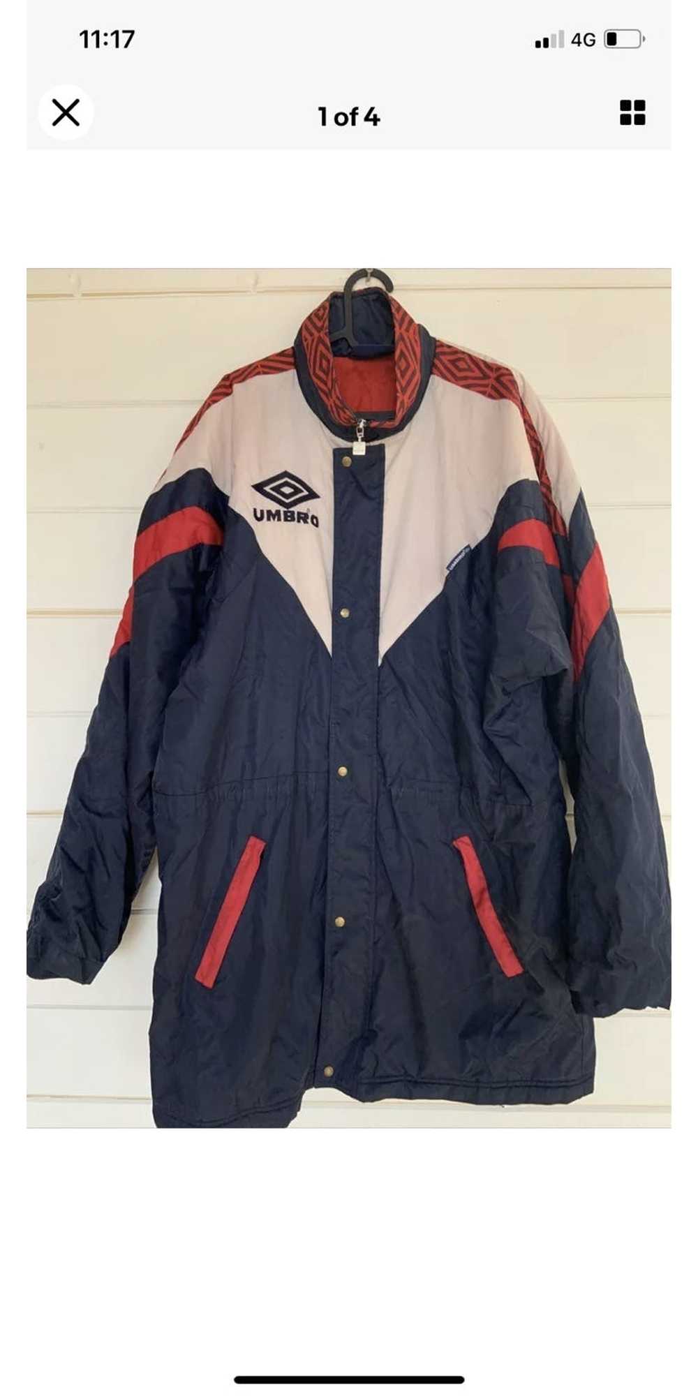 Umbro Vintage UMBRO Navy Blue Quilted Sports Jack… - image 1