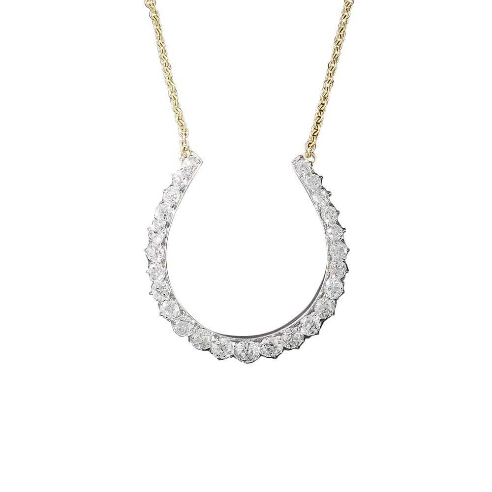 Vintage Diamond Horseshoe Necklace - image 2