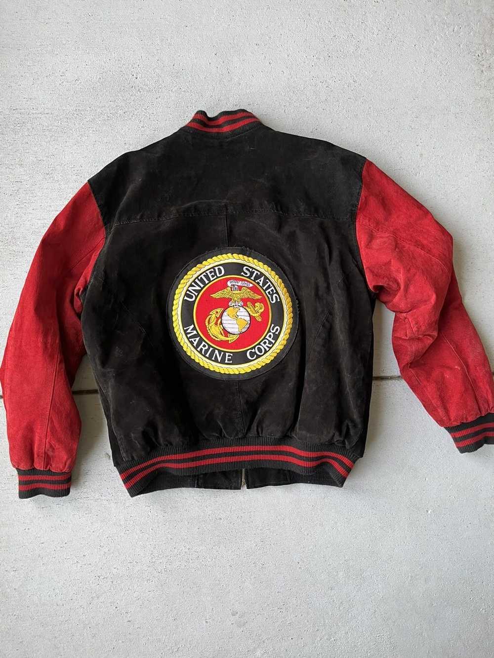 Military × Vintage Marines Leather Jacket - image 2