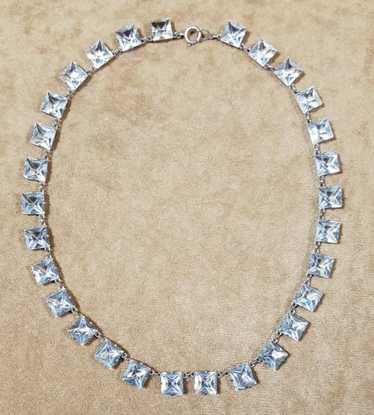 Sterling Silver × Vintage Antique crystal necklace - image 1