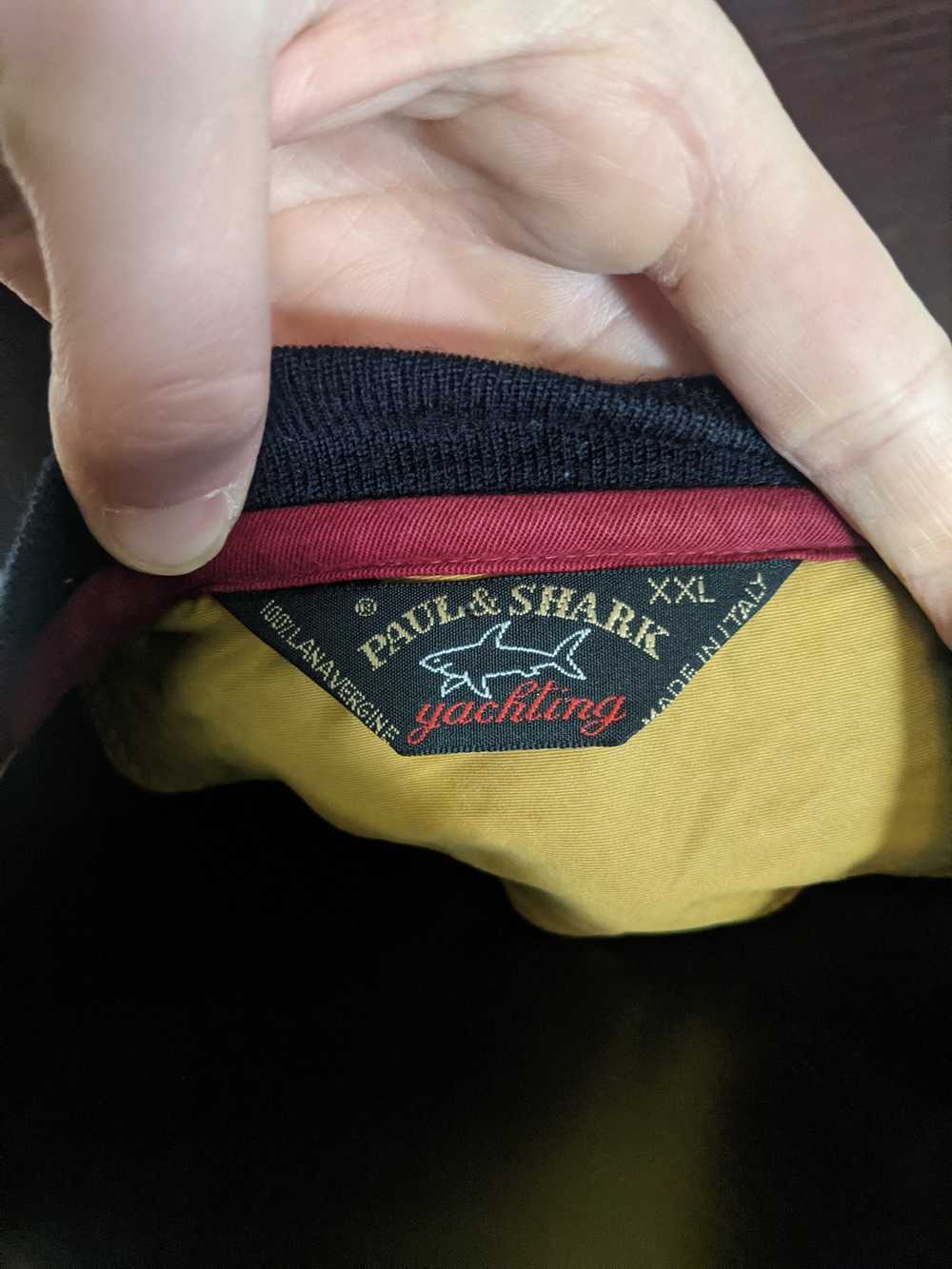 Paul & Shark Navy virgin wool argyle logo sweater - image 3