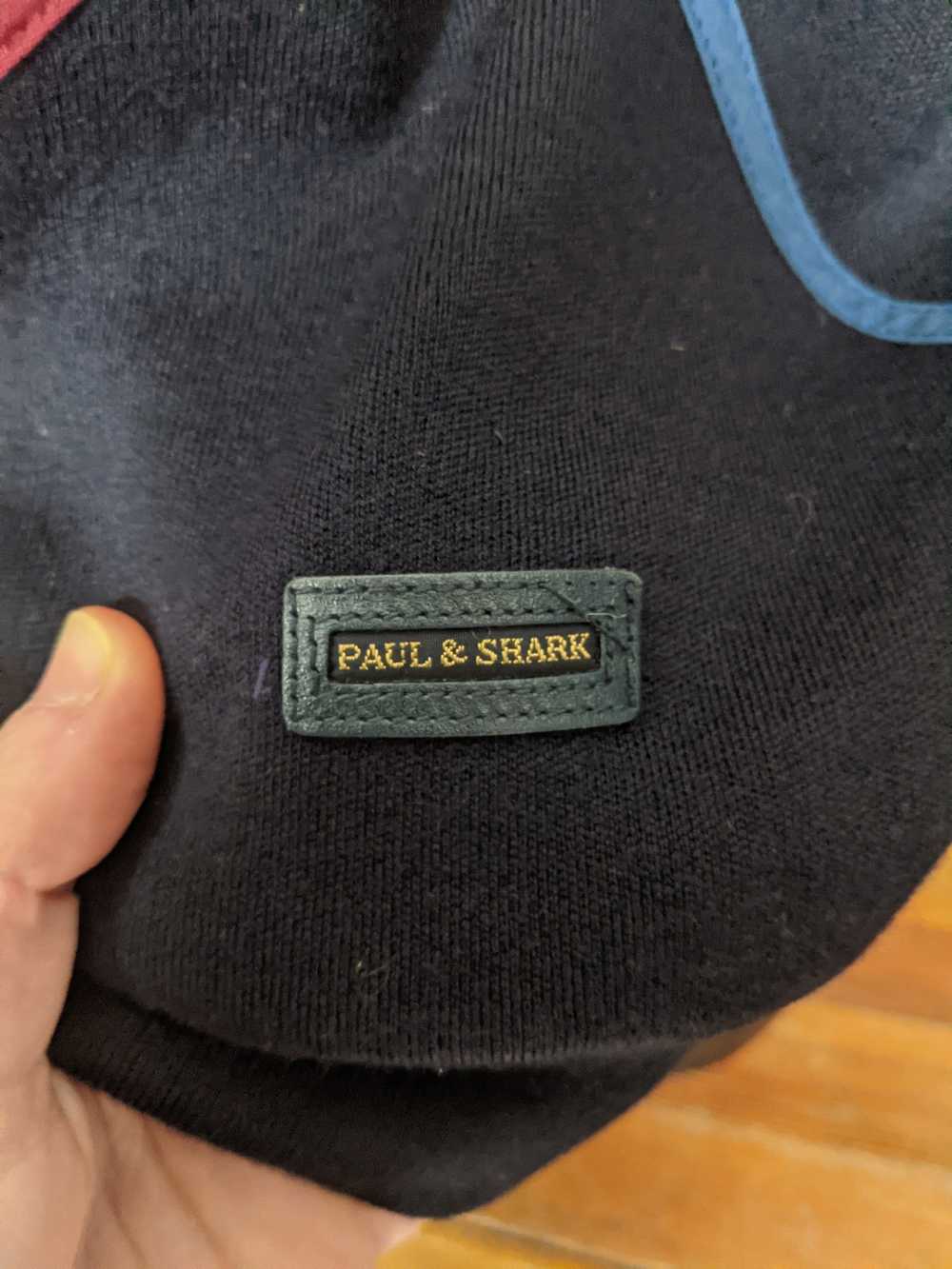 Paul & Shark Navy virgin wool argyle logo sweater - image 7