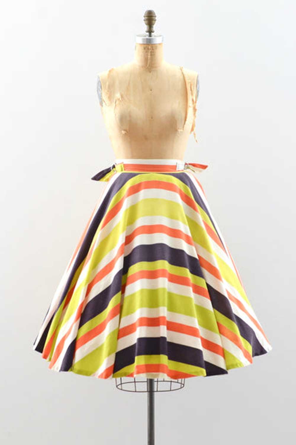 40s Striped Skirt / S - Gem