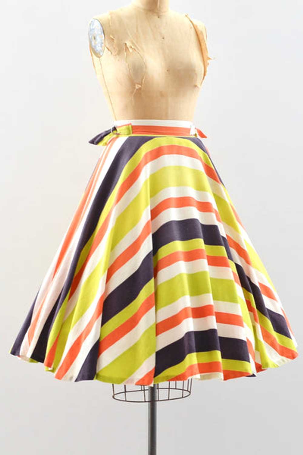 40s Striped Skirt / S - image 3