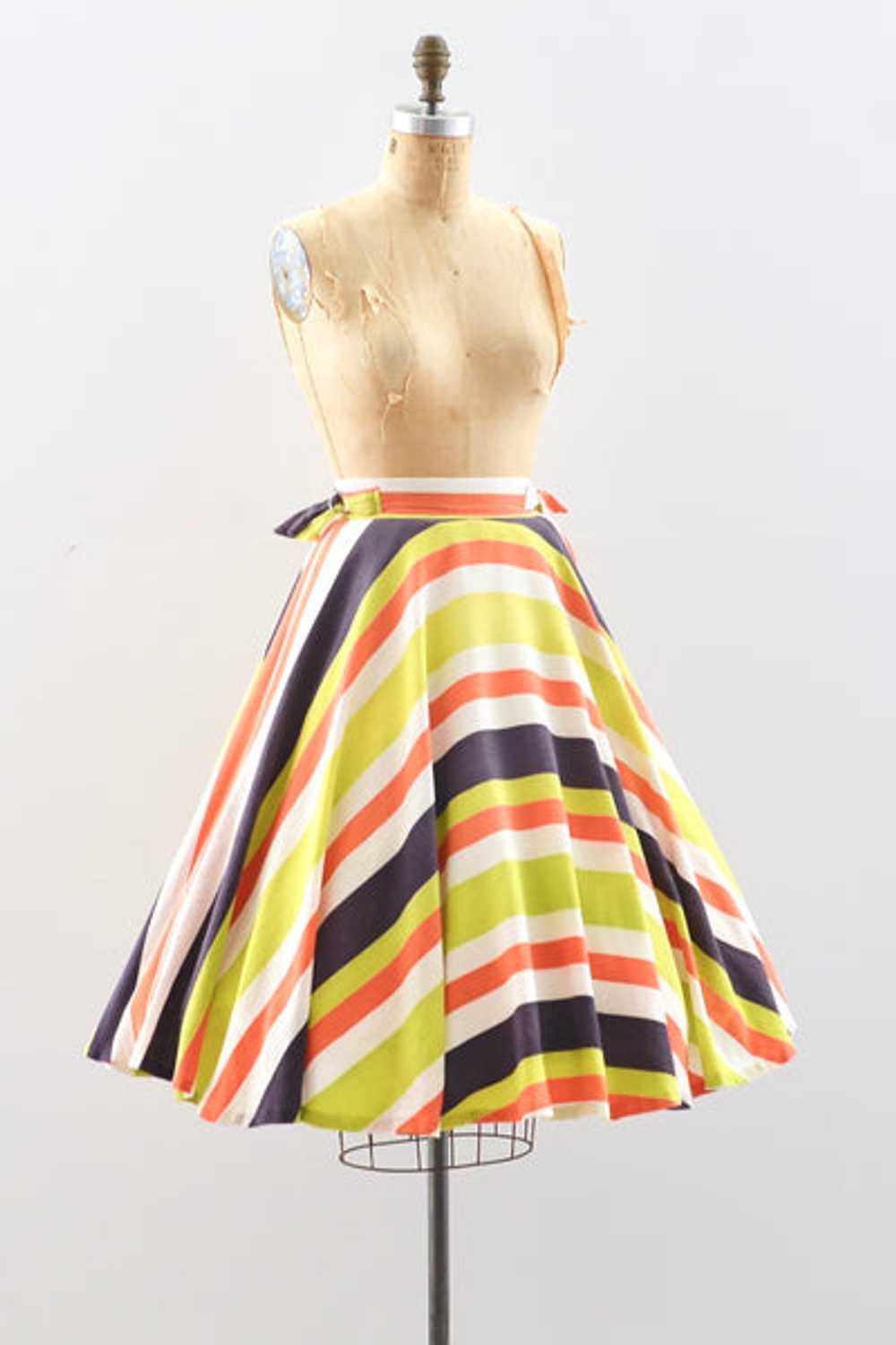 40s Striped Skirt / S - image 6