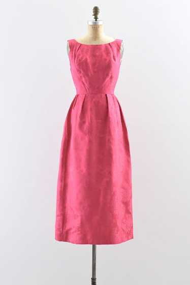 1960s Fuchsia Silk Dress