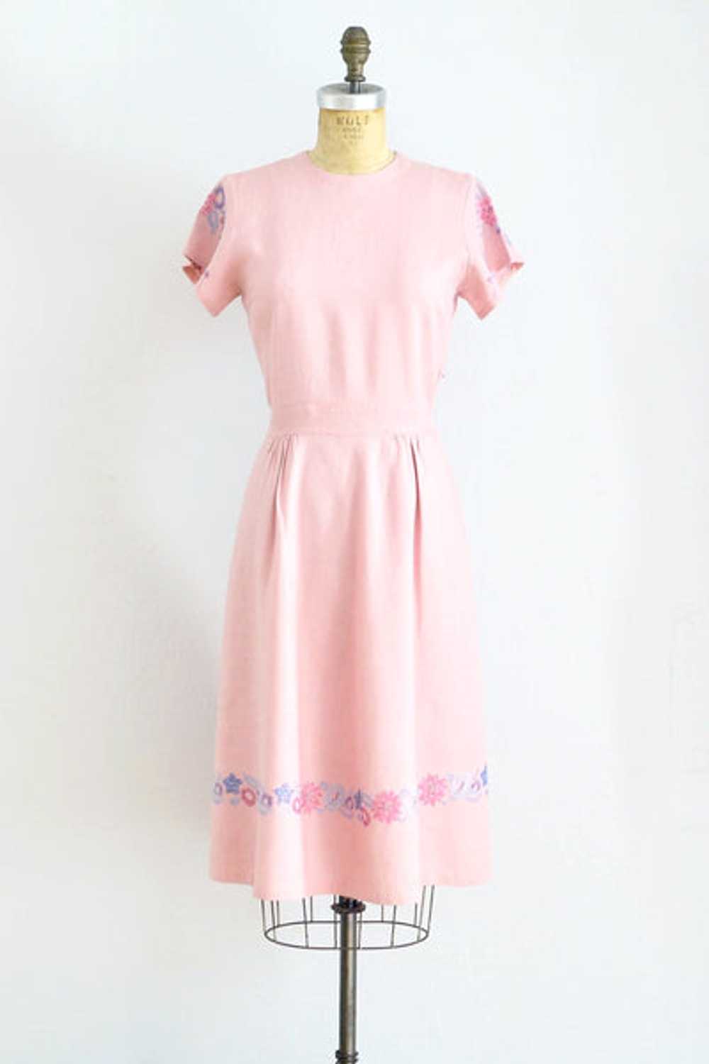 Pink Linen Dress / S - image 1