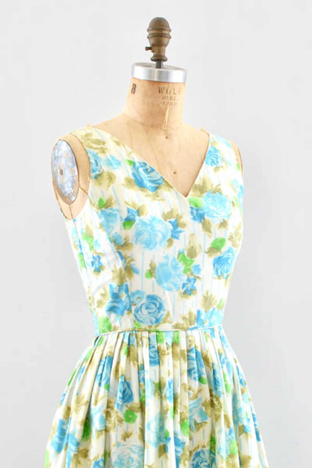 Blue Rose Print Dress / XS - image 2