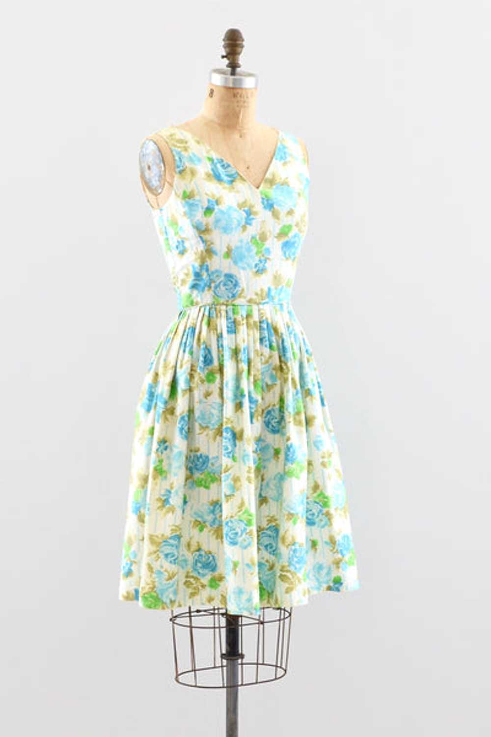 Blue Rose Print Dress / XS - image 3