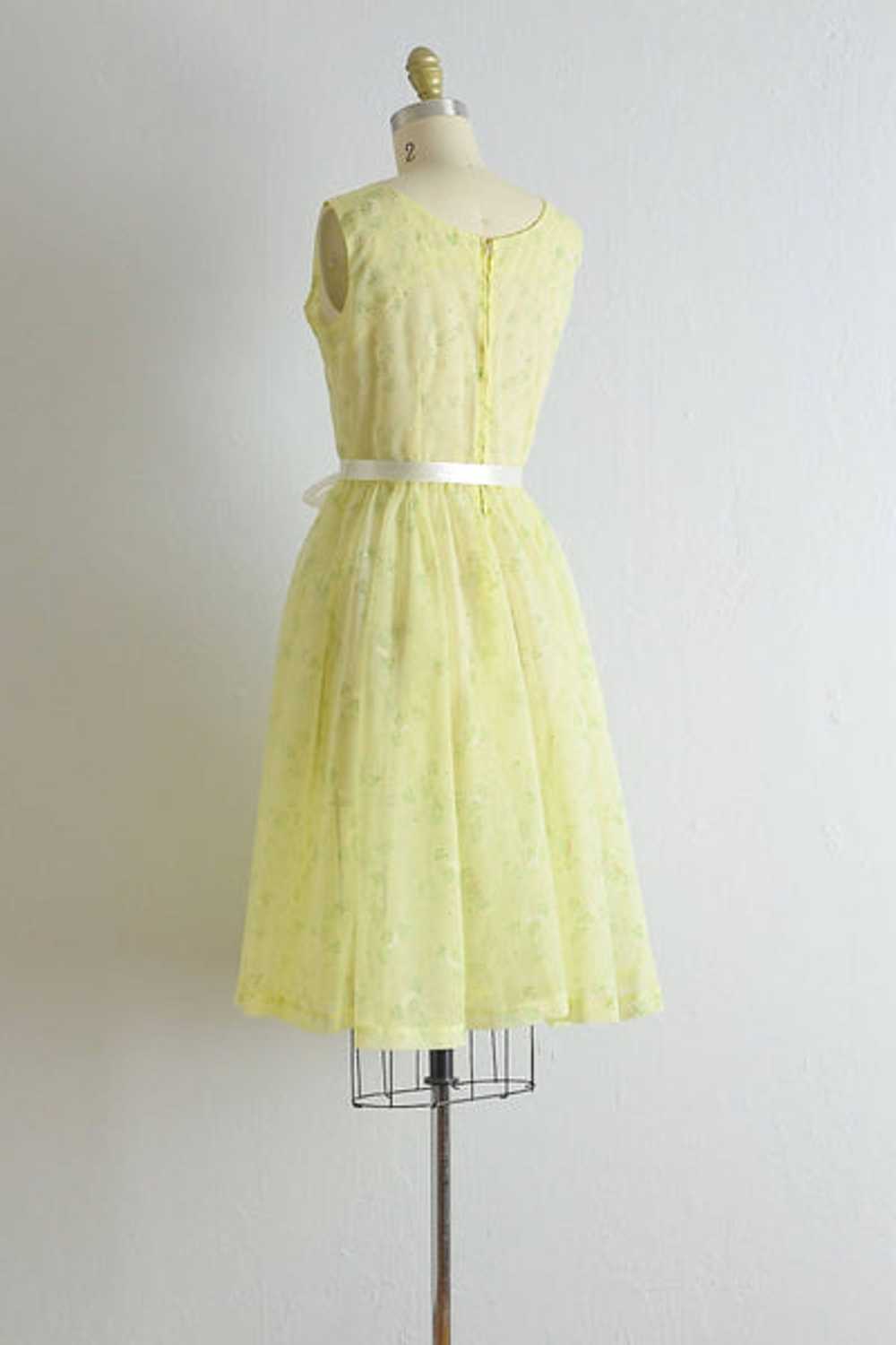 Vintage 1950s Limoncello Sheer Dress / M - image 3